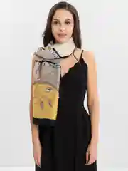 Желтый шелковый платок 180 х 90 см