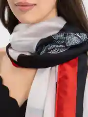 Красный шелковый платок 180 х 90 см