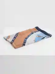 Синий шелковый платок 180 х 90 см