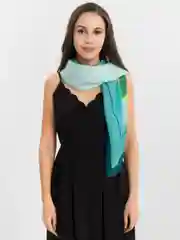 Бирюзовый шелковый платок 180 х 90 см
