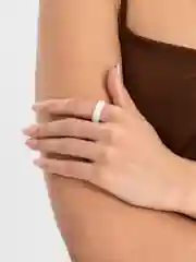 Белый кольцо керамическое XUPING, резное переливающееся