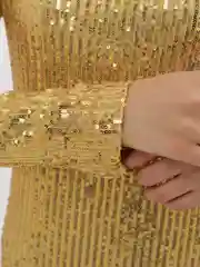 Золотой платье женское мини с пайетками
