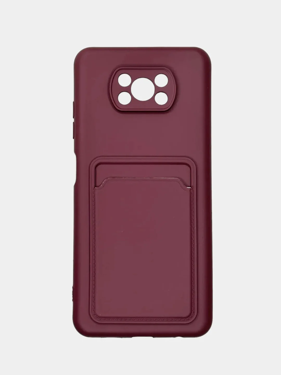 Пурпурный чехол Poco X3 / Poco X3 Pro (Поко Х3 Про) силиконовый с карманом для карты