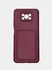 Пурпурный чехол Poco X3 / Poco X3 Pro (Поко Х3 Про) силиконовый с карманом для карты