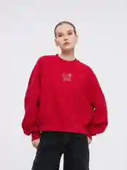 Красный свитшот ТВОЕ со стразами