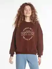 Коричневый свитшот ТВОЕ теплый с надписью Better
