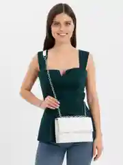 Белый сумка женская через плечо, с цепочкой