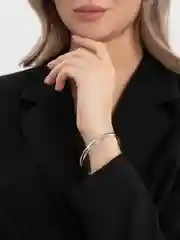 Серебряный стальной браслет женский, на руку