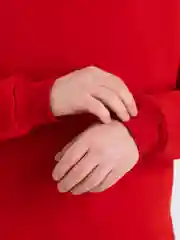 Красный свитшот мужской, теплый, с начесом
