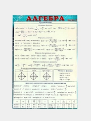 Обучающая карточка двусторонняя А5 ( шпаргалка ). Алгебра часть 2 плотный катон