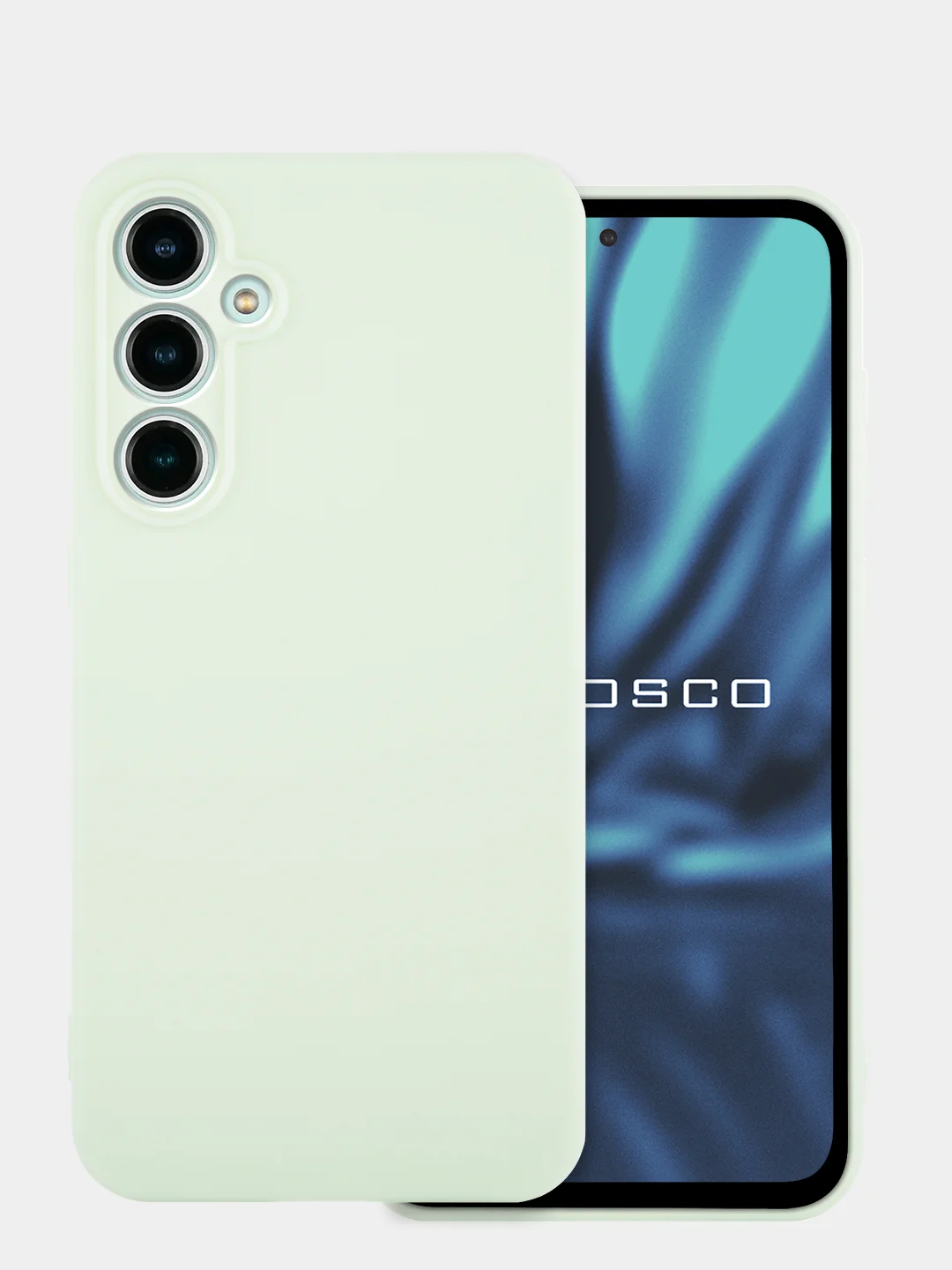 Мятный чехол для Samsung Galaxy S23 FE силиконовый ROSCO матовый / прозрачный с защитой камер