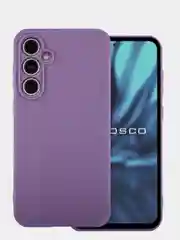 Сиреневый чехол для Samsung Galaxy S23 FE силиконовый ROSCO матовый / прозрачный с защитой камер