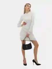 Белый платье женское мини с пайетками