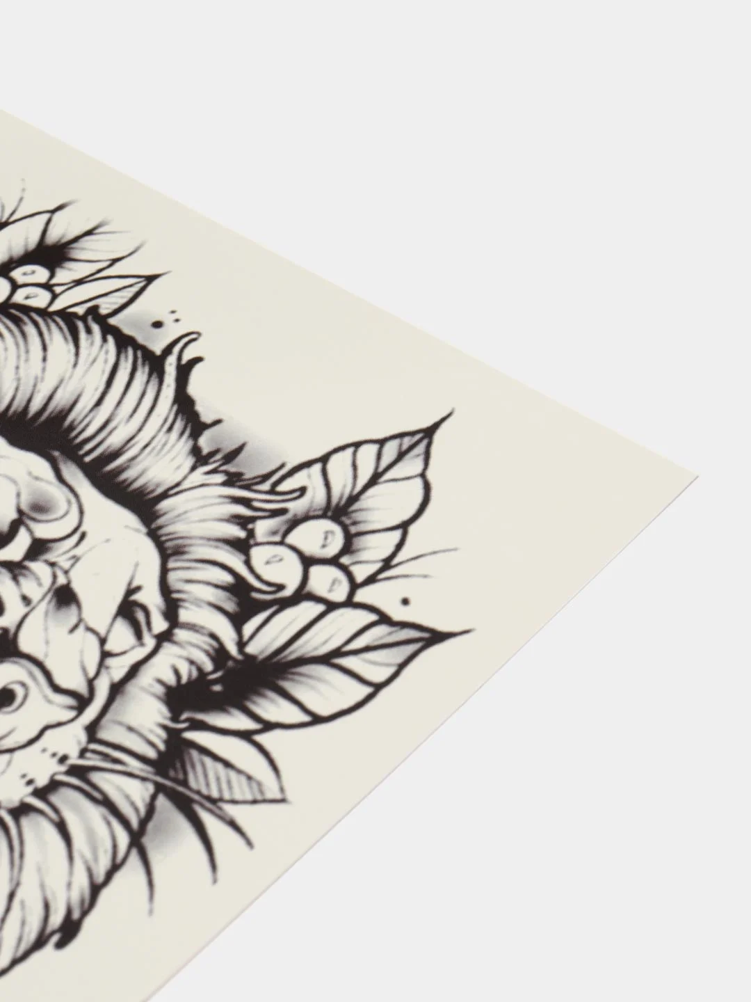 Белый тату лев временная, большая, татушка, переводная тату, tattoo
