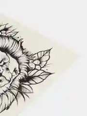 Белый тату лев временная, большая, татушка, переводная тату, tattoo