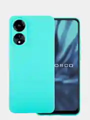 Бирюзовый чехол для Oppo A78 силиконовый ROSCO матовый тонкий с бортиком защитой камер, разные цвета