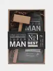 Кухонный набор Super man,варежка-прихватка 20х28см, молоток деревянный