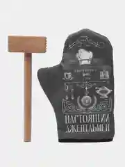 Кухонный набор "Джентльмен", варежка-прихватка, 20 х 28 см, молоток деревянный