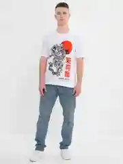 Белый футболка мужская, светящаяся в темноте, "Дракон", новогодняя