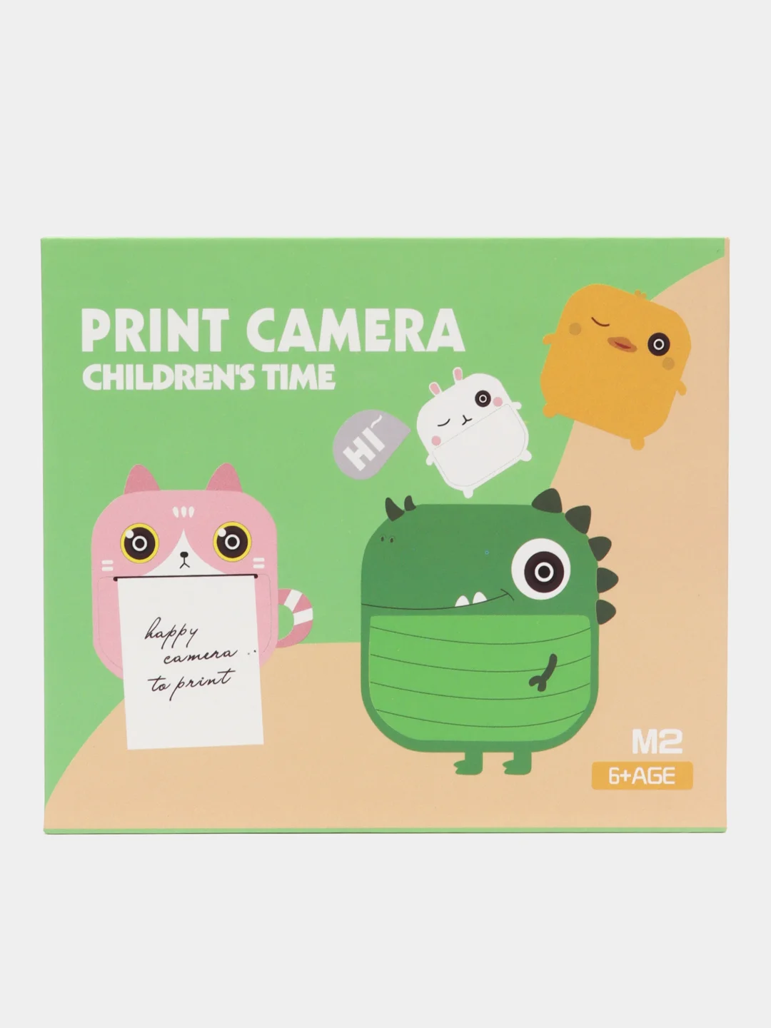 Желтый детский фотоаппарат моментальной печати M2 print-camera