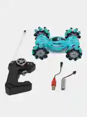 Голубой машинка-вездеход трюковая Stunt Car, на пульте управления