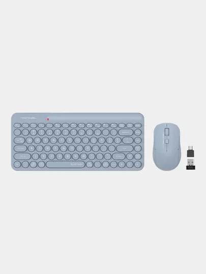 Голубой набор: клавиатура и мышь A4Tech Fstyler FG3200 Air, Slim, мультимедиа, беспроводной