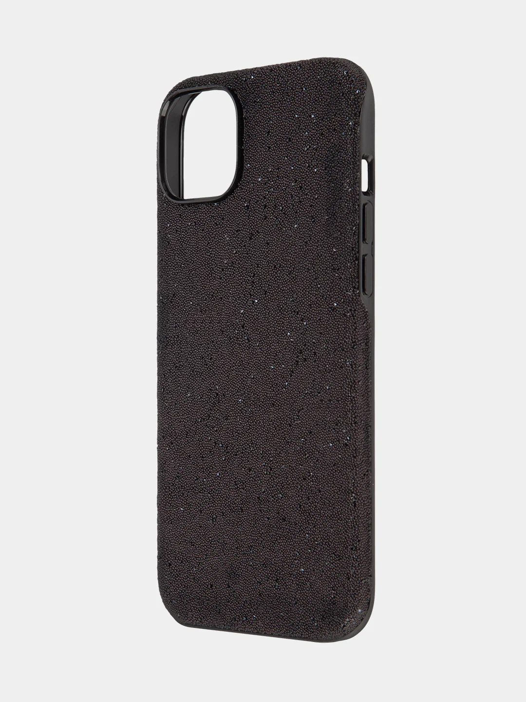 Черный чехол на Apple iPhone 15 Plus блестящий ROSCO пластиковый с силиконом стразами кристаллами