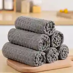 Серый салфетка для уборки, тряпка для кухни универсальная, вафельная