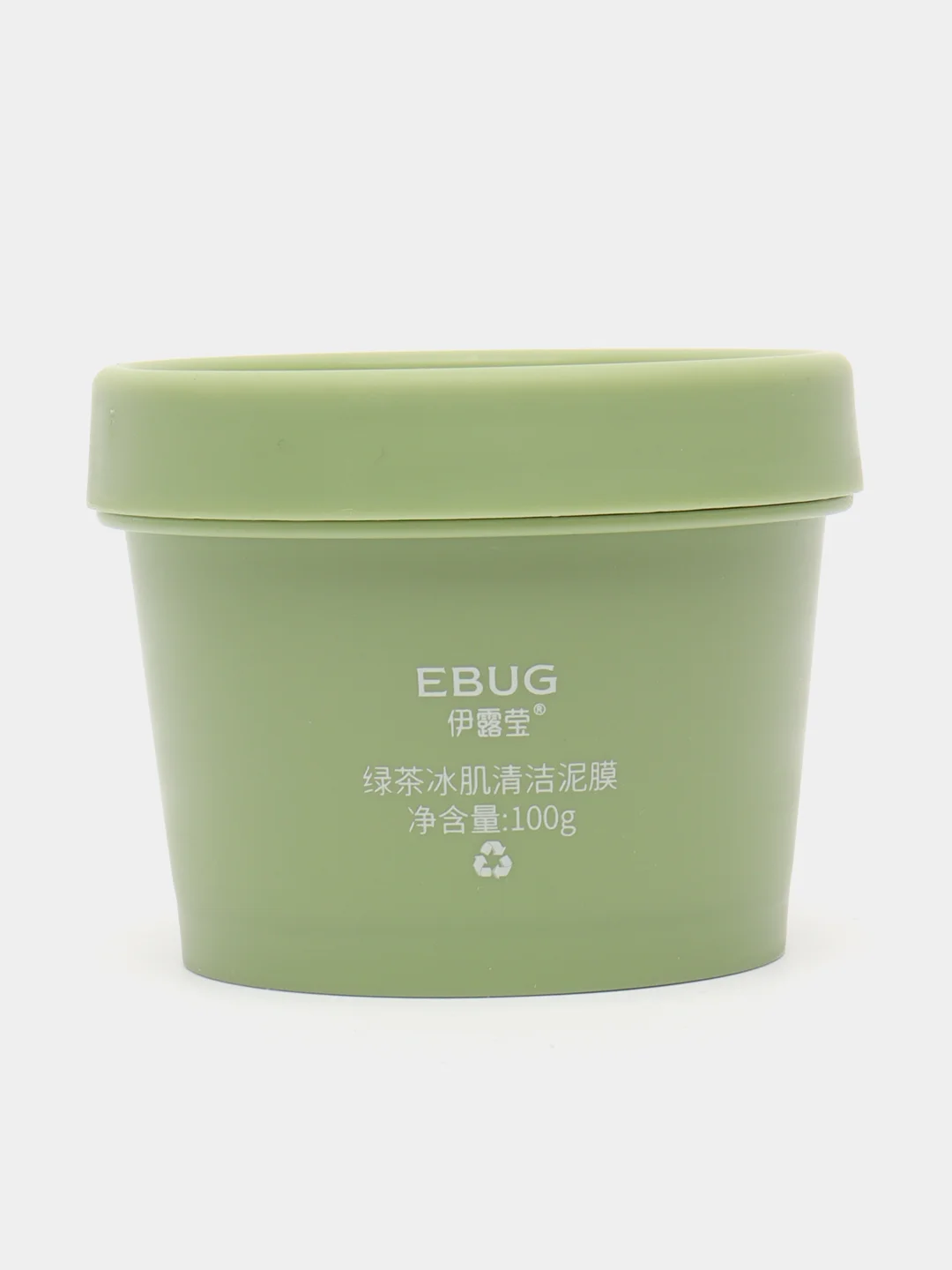 Зеленый ebug/охлаждающая грязевая маска/С экстрактом Зеленого Чая/Green Tea/100 г