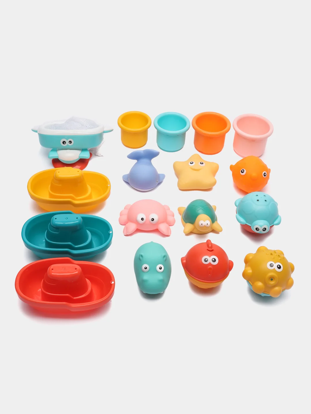 Игрушки для ванной для малышей, фигурки для купания детские набор, BRAUBERG KIDS, 665187