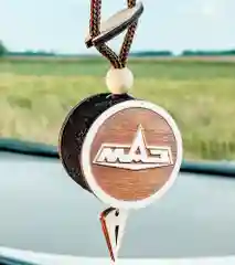 Коралловый меланж подвеска деревянная в машину с логотипом автомобиля, диск 3D белое дерево, без аромамасла
