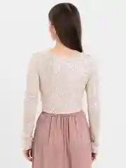 Белый женский топ с пайетками