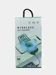 Черный внешний Аккумулятор Power Bank  с беспроводной зарядкой Wireless Fast Charging
