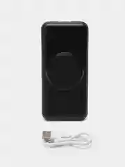 Черный внешний Аккумулятор Power Bank  с беспроводной зарядкой Wireless Fast Charging
