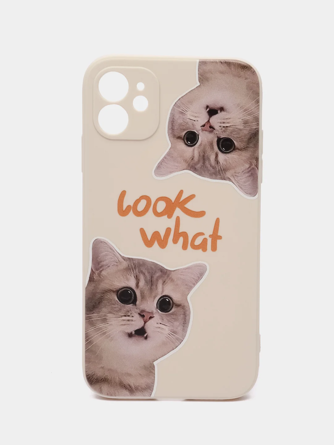 Бежевый чехол для iPhone 11 12 13 14 15 Pro Max Plus mini 7 8 XR X XS Max с принтом коты айфон