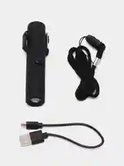 Синий зажигалка электронная с фонариком, с зарядкой USB, походная, в подарочной упаковке