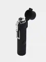 Черный зажигалка электронная с фонариком, с зарядкой USB, походная, в подарочной упаковке