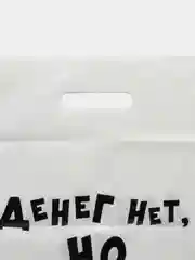 Алый подарочный пакет с прикольными надписями Новый год
