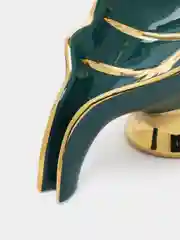 Тёмно-зелёный изящная мыльница "Лепесток с золотым оленем"