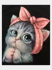 Алый алмазная мозаика, без подрамника 30/40 см Животные, " Котенок "