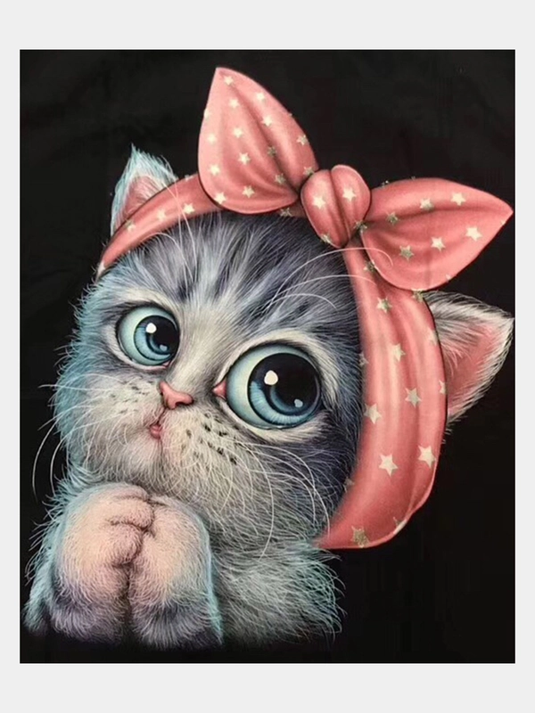 Алмазная мозаика, без подрамника 30/40 см Животные, " Котенок "