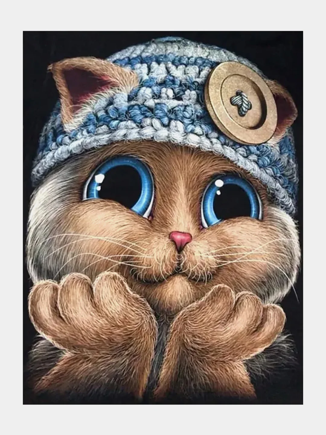 Голубой алмазная мозаика, без подрамника 30/40 см Животные, " Котенок "