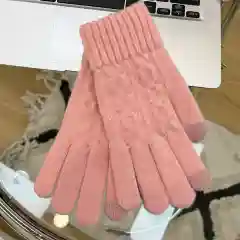 Розовый перчатки женские сенсорные, теплые