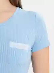 Голубой пижама женская, лапша, футболка, шорты