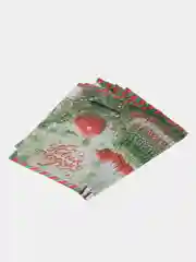 Бирюзовый пакет новогодний подарочный, 20*30 см, полиэтиленовый, с вырубной ручкой, 30 мкм