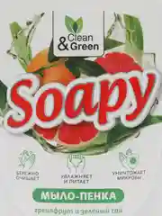 Жидкое мыло-пенка Soapy "Грейпфрут и зелёный чай", пенный дозатор, 400 мл, Clean&Green