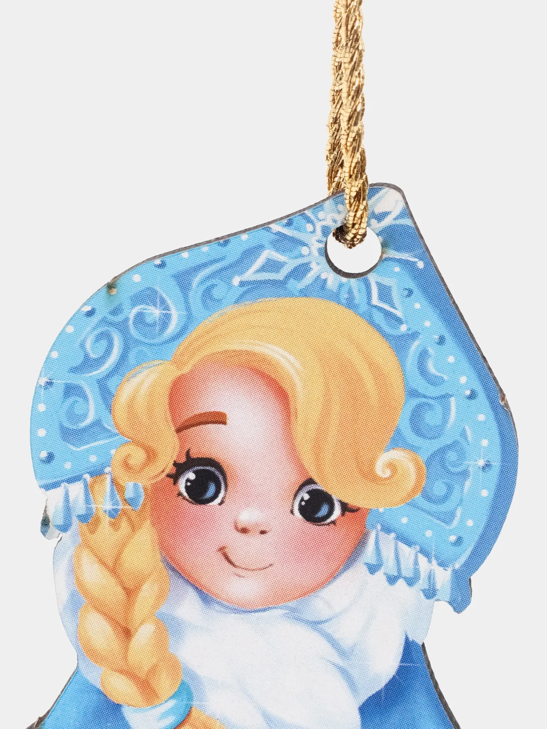 Голубой ёлочная игрушка, из дерева