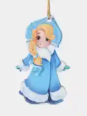 Голубой ёлочная игрушка, из дерева