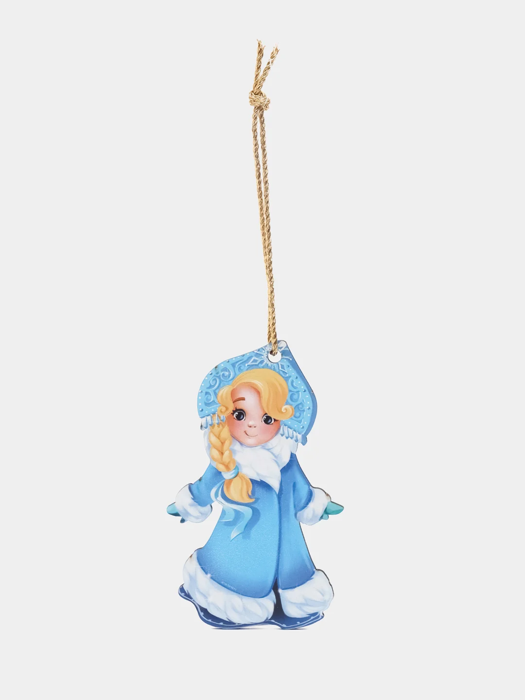 Голубой ёлочная игрушка, из дерева