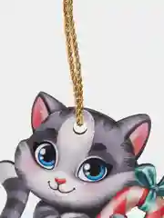 Серый ёлочная игрушка, из дерева
